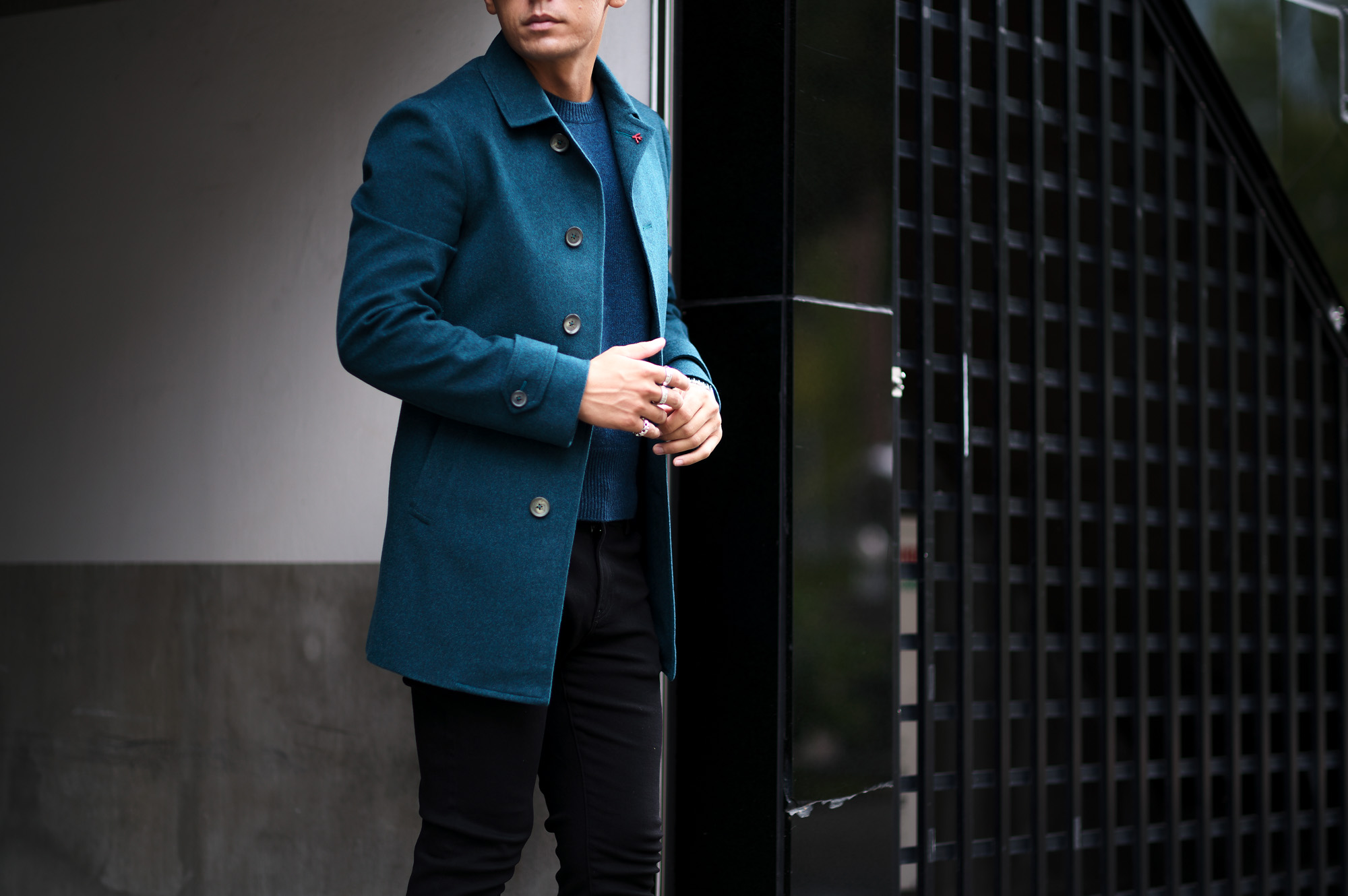 ISAIA (イザイア) CAPPOTTO (カッポット) Gruppo 7 カシミア カーコート BLUE GREEN (ブルー グリーン・540) Made in italy (イタリア製) 2022秋冬 【Special Model】 愛知 名古屋 Alto e Diritto altoediritto アルトエデリット カシミヤジャケット カシミアジャケット