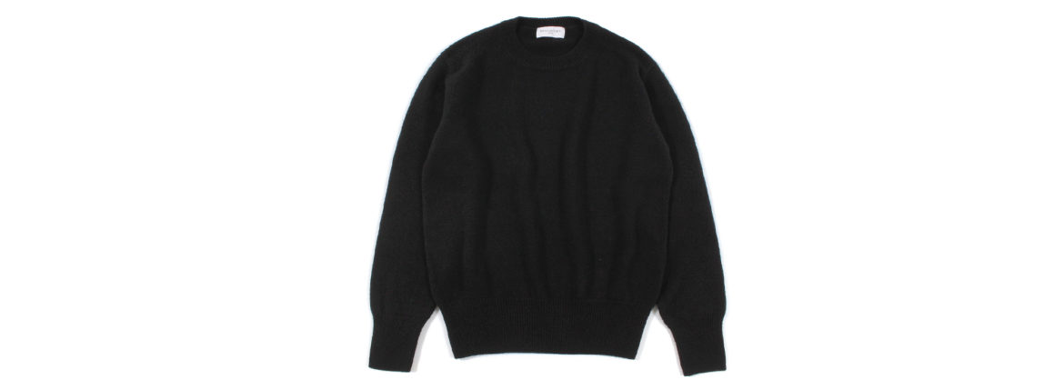 RENCONTRANT (レンコントラント) Cashmere Crew Neck Sweater (クルーネック セーター) Cashmere 100% ミドルゲージ カシミヤ ニット セーター BLACK (ブラック) MADE IN JAPAN (日本製) 2022 秋冬新作のイメージ