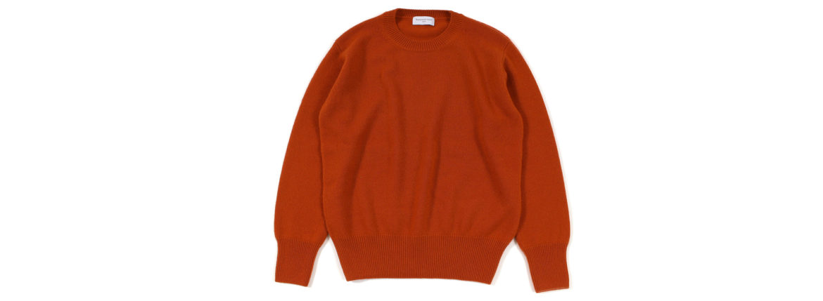 RENCONTRANT (レンコントラント) Cashmere Crew Neck Sweater (クルーネック セーター) Cashmere 100% ミドルゲージ カシミヤ ニット セーター RAGING BULL (オレンジ) MADE IN JAPAN (日本製) 2022 秋冬新作のイメージ
