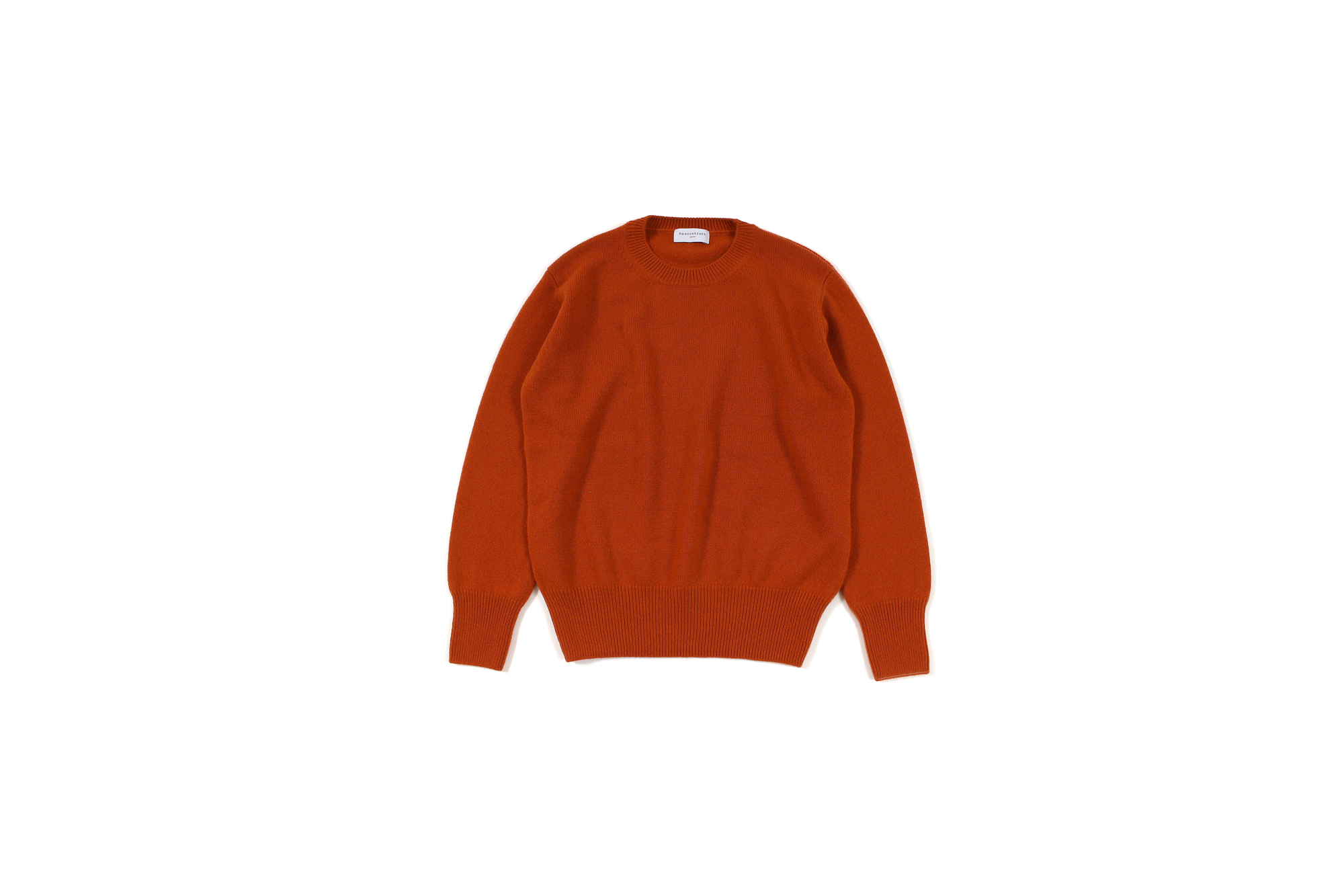 RENCONTRANT (レンコントラント) Cashmere Crew Neck Sweater (クルーネック セーター) Cashmere 100% ミドルゲージ カシミヤ ニット セーター RAGING BULL (オレンジ) MADE IN JAPAN (日本製) 2022 秋冬新作 【入荷しました】【フリー分発売開始】愛知 名古屋 Alto e Diritto altoediritto アルトエデリット