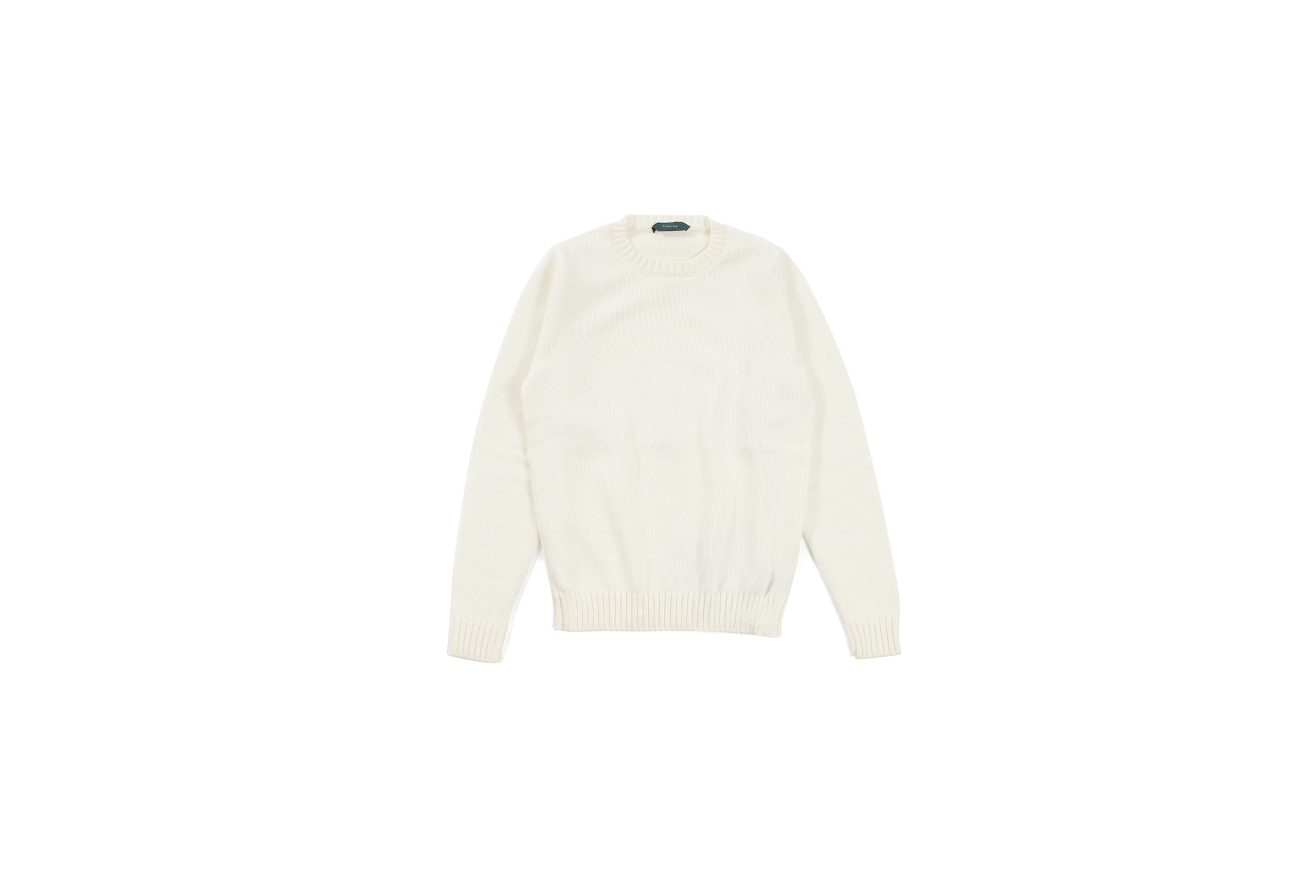 ZANONE (ザノーネ) Crew Neck Sweater (クルーネック セーター) VIRGIN WOOL 100% 5ゲージ ウールニット セーター WHITE (ホワイト・Z3623) 2022秋冬新作 愛知 名古屋 Alto e Diritto altoediritto アルトエデリット