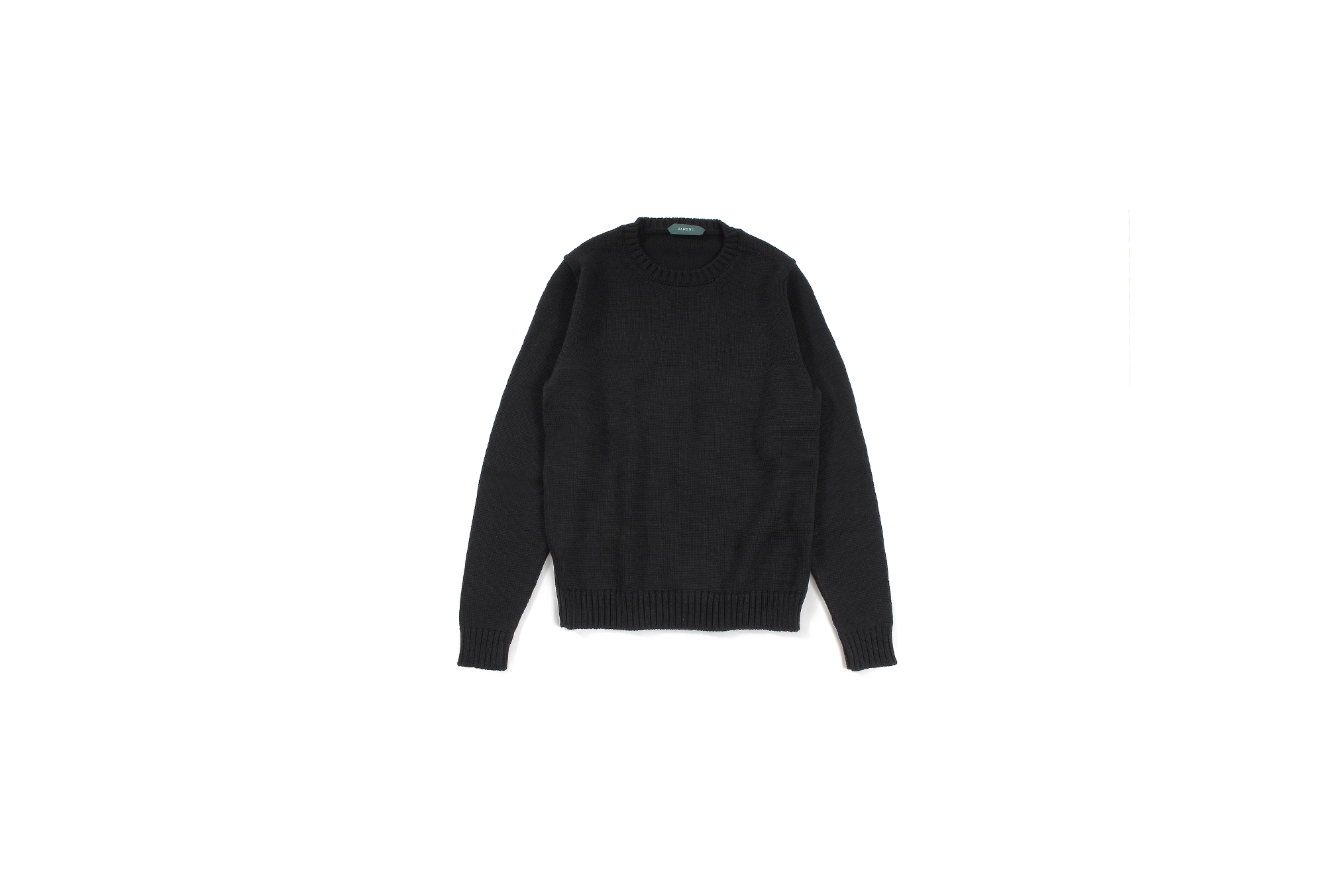 ZANONE (ザノーネ) Crew Neck Sweater (クルーネック セーター) VIRGIN WOOL 100% 5ゲージ ウールニット セーター BLACK (ブラック・Z0015) 2022秋冬新作 愛知 名古屋 Alto e Diritto altoediritto アルトエデリット