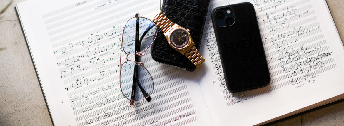 FIXER "TOMBOY" GOLD × LIGHT BLUE // FIXER "FWL-01" CROCODILE // ROLEX DAYDATE "18238" Black Mat Dial // FIXER "iPhone Case" フィクサー トムボーイ ライトブルー ウォレット クロコダイル ロレックス デイデイト ブラックマットダイヤル アイフォンケース 愛知 名古屋 Alto e Diritto altoediritto アルトエデリット