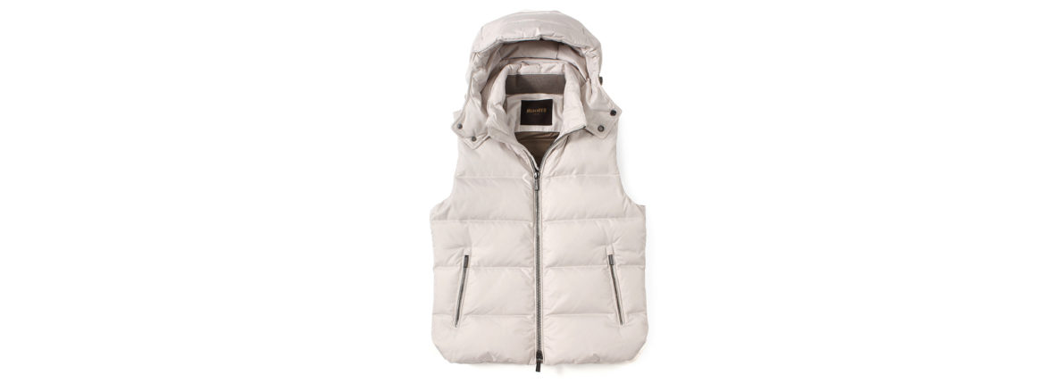 MOORER (ムーレー) FIRE-WK (フェイヤー) Nylon Down Vest ナイロン ダウンベスト AVORIO (ホワイト) Made in italy (イタリア製) 2022 秋冬新 愛知 名古屋 Alto e Diritto altoediritto　アルトエデリット ベスト ナイロンダウン 防寒