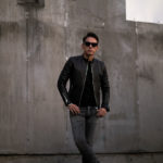 ISAMU KATAYAMA BACKLASH The Line (イサムカタヤマ バックラッシュ ザ・ライン) ITALY CALF SINGLE RIDERS No.T-201 (イタリー カーフ シングルライダース) 925 STERLING SILVER (925 スターリングシルバー) レザー シングルライダース ジャケット BLACK (ブラック) MADE IN JAPAN (日本製) 2022 秋冬新作 【Alto e Diritto 限定】【Special Model】のイメージ