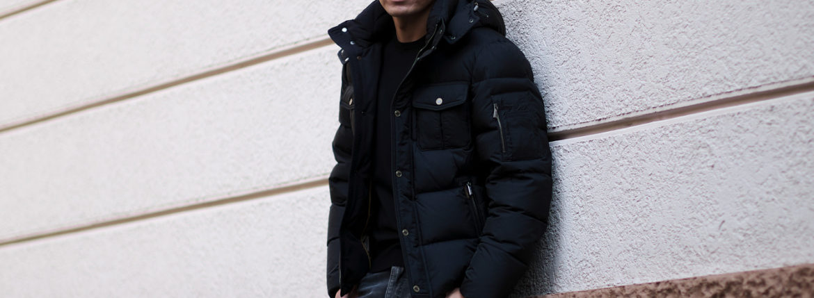 MOORER (ムーレー) NEVIO-TCN (ネヴィオ) Acquaシリーズ ホワイトグースダウン ナイロン ダウン ジャケット NERO (ブラック) Made in italy (イタリア製) 2022秋冬新作 【入荷しました】【フリー分発売開始】のイメージ
