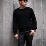 RIVORA (リヴォラ) Mohair Multi Cable Pull Over (モヘア マルチケーブル プルオーバー) モヘアウール マルチケーブル クルーネック セーター BLACK (ブラック・010) MADE IN JAPAN (日本製) 2022 秋冬新作のイメージ