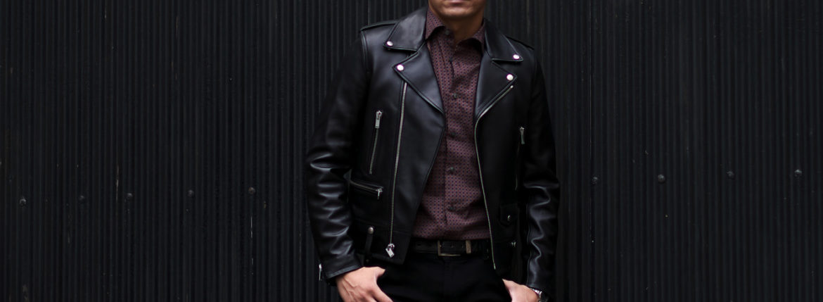 SAINT LAURENT (サンローラン) L01 MOTORCYCLE JACKET (モーターサイクルジャケット) ラムレザー ダブル ライダース ジャケット Made in italy (イタリア製) 愛知 名古屋　Alto e Diritto altoediritto アルトエデリット レザージャケット saintlaurent ダブルライダース