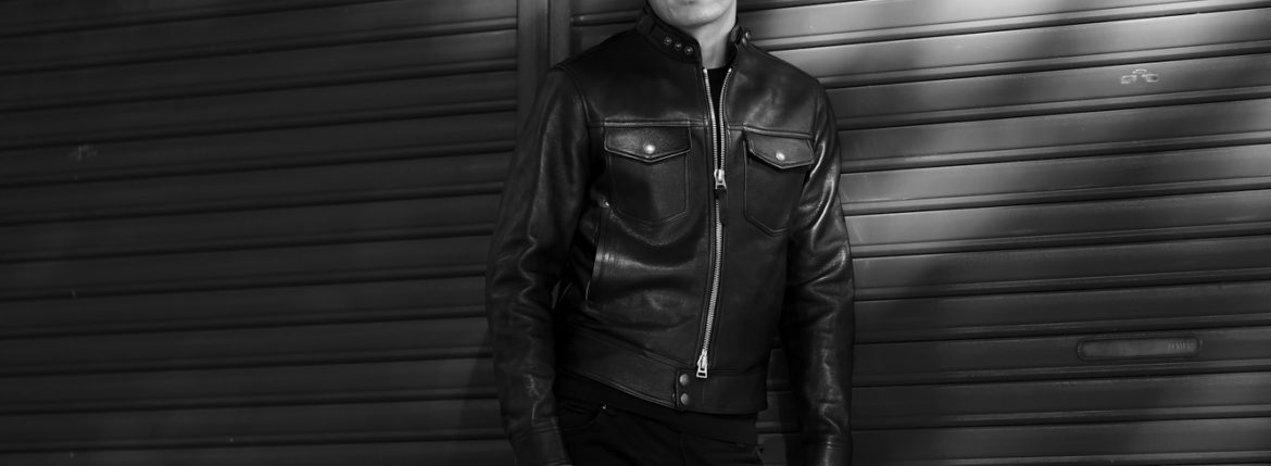 TOM FORD GLOSSY GRAIN BIKER BLOUSON 2022AW トムフォード レザージャケット ライダースジャケット シングルライダース 愛知 名古屋 Alto e Diritto altoediritto アルトエデリット BA459-TFL955