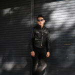 TOM FORD (トムフォード) GLOSSY GRAIN BIKER BLOUSON (グロッシー グレイン バイカー ブルゾン) カーフレザー シングル ライダース ジャケット BLACK (ブラック) Made in italy (イタリア製) 2022秋冬新作 【入荷しました】【フリー分発売開始】のイメージ