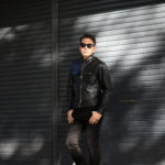 TOM FORD (トムフォード) GLOSSY GRAIN BIKER BLOUSON (グロッシー グレイン バイカー ブルゾン) カーフレザー シングル ライダース ジャケット BLACK (ブラック) Made in italy (イタリア製) 2022秋冬新作のイメージ