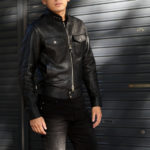 TOM FORD (トムフォード) GLOSSY GRAIN BIKER BLOUSON (グロッシー グレイン バイカー ブルゾン) カーフレザー シングル ライダース ジャケット BLACK (ブラック) Made in italy (イタリア製) 2022秋冬新作のイメージ