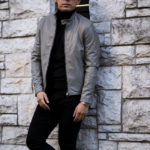 EMMETI (エンメティ) KELSO (ケルソ) Lamb Nappa Silk 0.7mm (ラムナッパシルク 0.7mm) レザージャケット シングルライダース ジャケット GRIGIO SILVER (グレー × シルバー) Made in italy (イタリア製) 2023春夏 【Alto e Diritto限定】【Special Model】【ご予約受付中】のイメージ