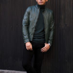 EMMETI (エンメティ) KELSO (ケルソ) Lamb Nappa Silk 0.7mm (ラムナッパシルク 0.7mm) レザージャケット シングルライダース ジャケット THYME SILVER(オリーブ × シルバー) Made in italy (イタリア製) 2023春夏 【Alto e Diritto限定】【Special Model】【ご予約受付中】のイメージ