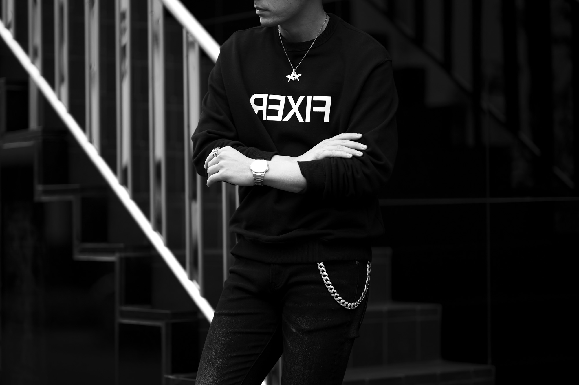 FIXER FSW-03 Sweat Crew Neck BLACK フィクサー エフエスダブル03 スウェット クルーネック ブラック 愛知 名古屋 Alto e Diritto altoediritto アルトエデリット