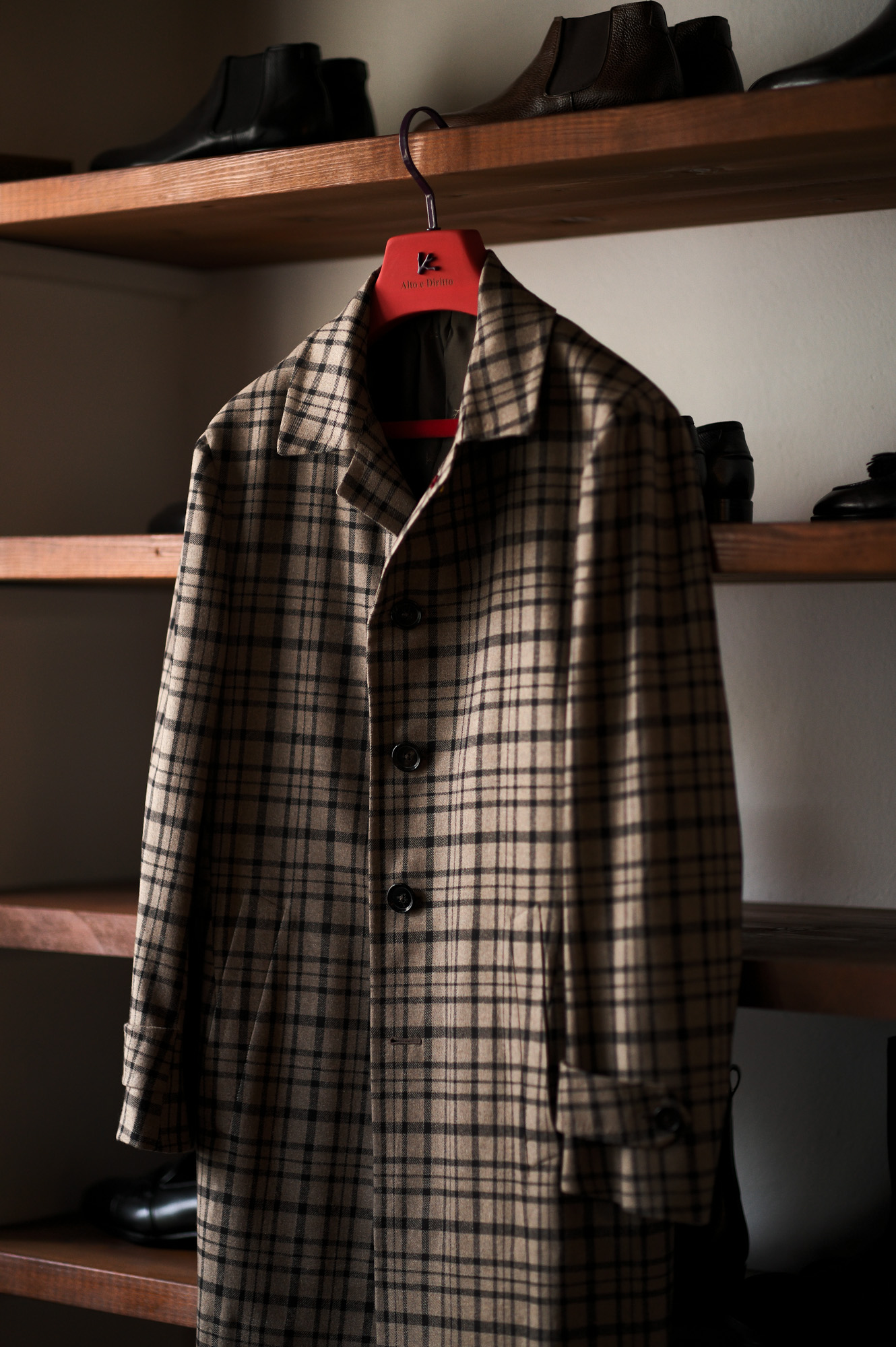 ISAIA "CAPPOTTO WOOL" COTTON FLANNEL BEIGE 2023 愛知 名古屋 Alto e Diritto altoediritto アルトエデリット イザイア カポット コットンフランネル カーコート コート ミドルコート ベージュ 秋冬 春夏