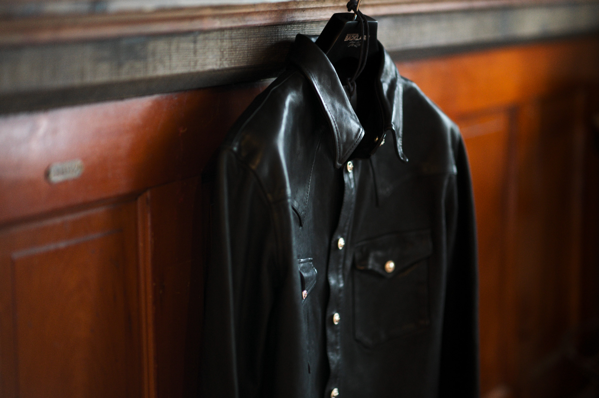 ISAMU KATAYAMA BACKLASH The Line "T-003" ITALY CALF  Leather Shirts BLACK 2022 イサムカタヤマバックラッシュ ザライン イタリーカーフ レザーシャツ ブラック カスタムオーダー 受注会 オーダー会 バックラッシュオーダー会 愛知 名古屋 Alto e Diirtto altoediritto アルトエデリット