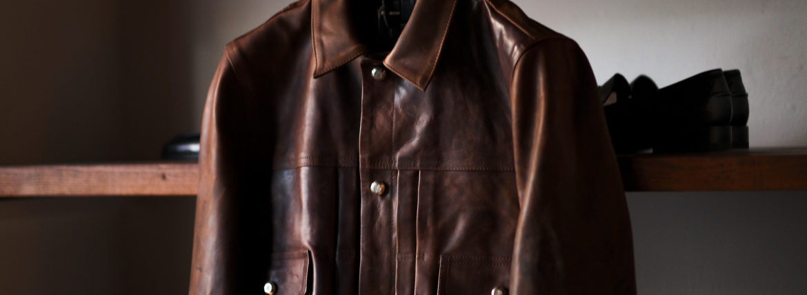 ISAMU KATAYAMA BACKLASH The Line "T-242" GUIDI HORSE 2nd Tracker Jacket CHOCO 2022　イサムカタヤマバックラッシュ ザライン グィディホース 2nd トラッカージャケット チョコ 愛知 名古屋 Alto e Diritto altoediritto アルトエデリット 片山勇