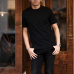 FEDELI(フェデリ) Crew Neck T-shirt (クルーネック Tシャツ) ギザコットン Tシャツ BLACK(ブラック・36) made in italy (イタリア製) 2023 春夏 【ご予約受付中】のイメージ