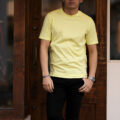 FEDELI(フェデリ) Crew Neck T-shirt (クルーネック Tシャツ) ギザコットン Tシャツ YELLOW(イエロー・147) made in italy (イタリア製) 2023 春夏新作 【入荷しました】【フリー分発売開始】のイメージ