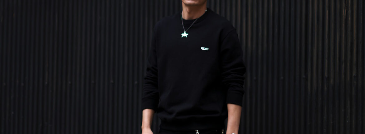 FIXER (フィクサー) FSW-01 One Point Reverse Print Sweatshirt スエットシャツ BLACK (ブラック) 【ご予約開始】【2023.1.20(Fri)～2023.2.05(Sun)】 愛知 名古屋 Alto e Diritto altoediritto アルトエデリット スウェット トレーナー