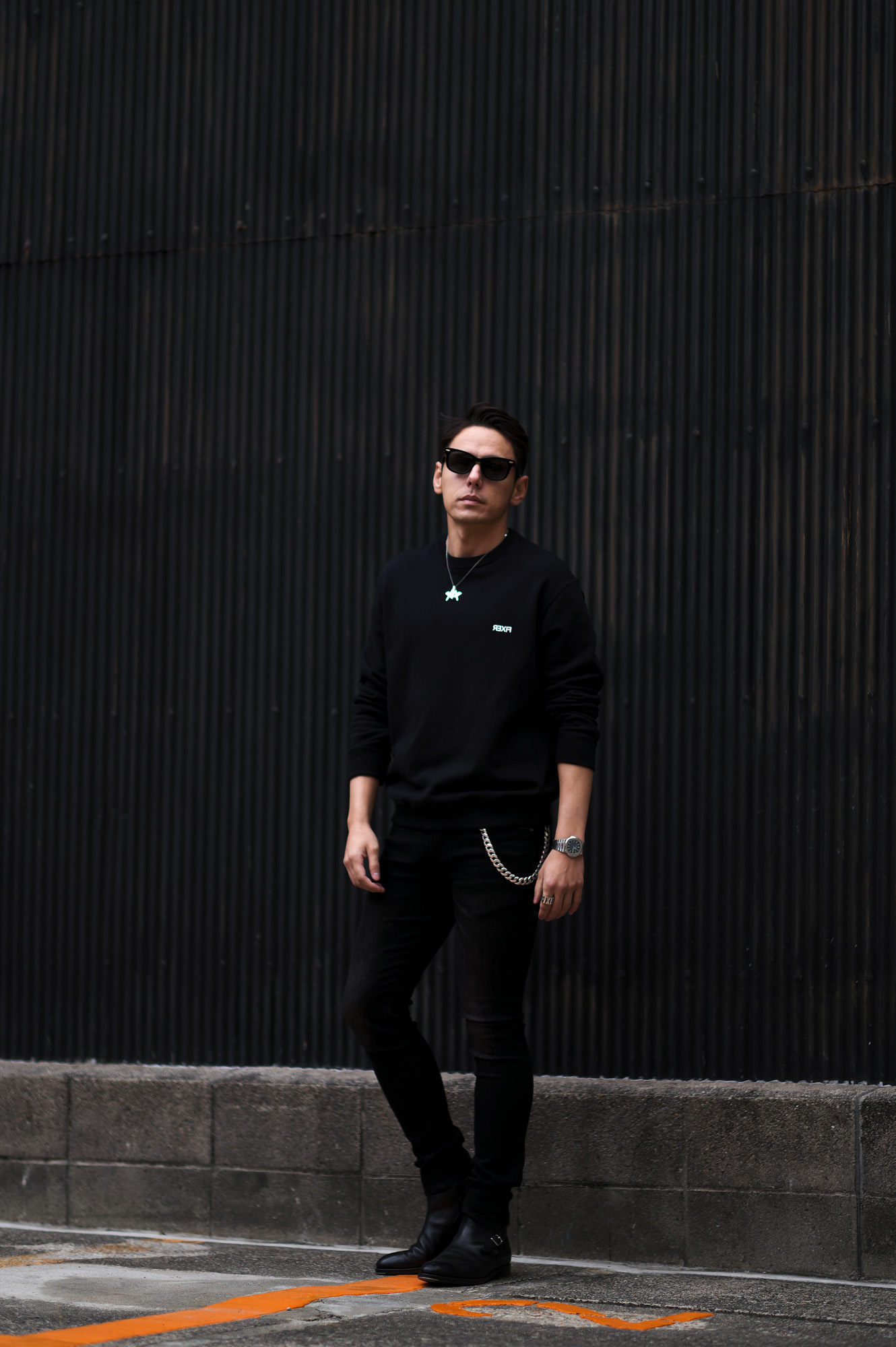 FIXER (フィクサー) FSW-01 One Point Reverse Print Sweatshirt スエットシャツ BLACK (ブラック) 【ご予約開始】【2023.1.20(Fri)～2023.2.05(Sun)】 愛知 名古屋 Alto e Diritto altoediritto アルトエデリット スウェット トレーナー