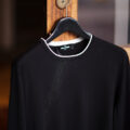 Gran Sasso (グランサッソ) Silk Cotton Knit Crew Neck Sweater (シルクコットン ニット クルーネック セーター) シルク コットン サマー ニット セーター BLACK (ブラック・099) made in italy (イタリア製) 2023春夏新作のイメージ