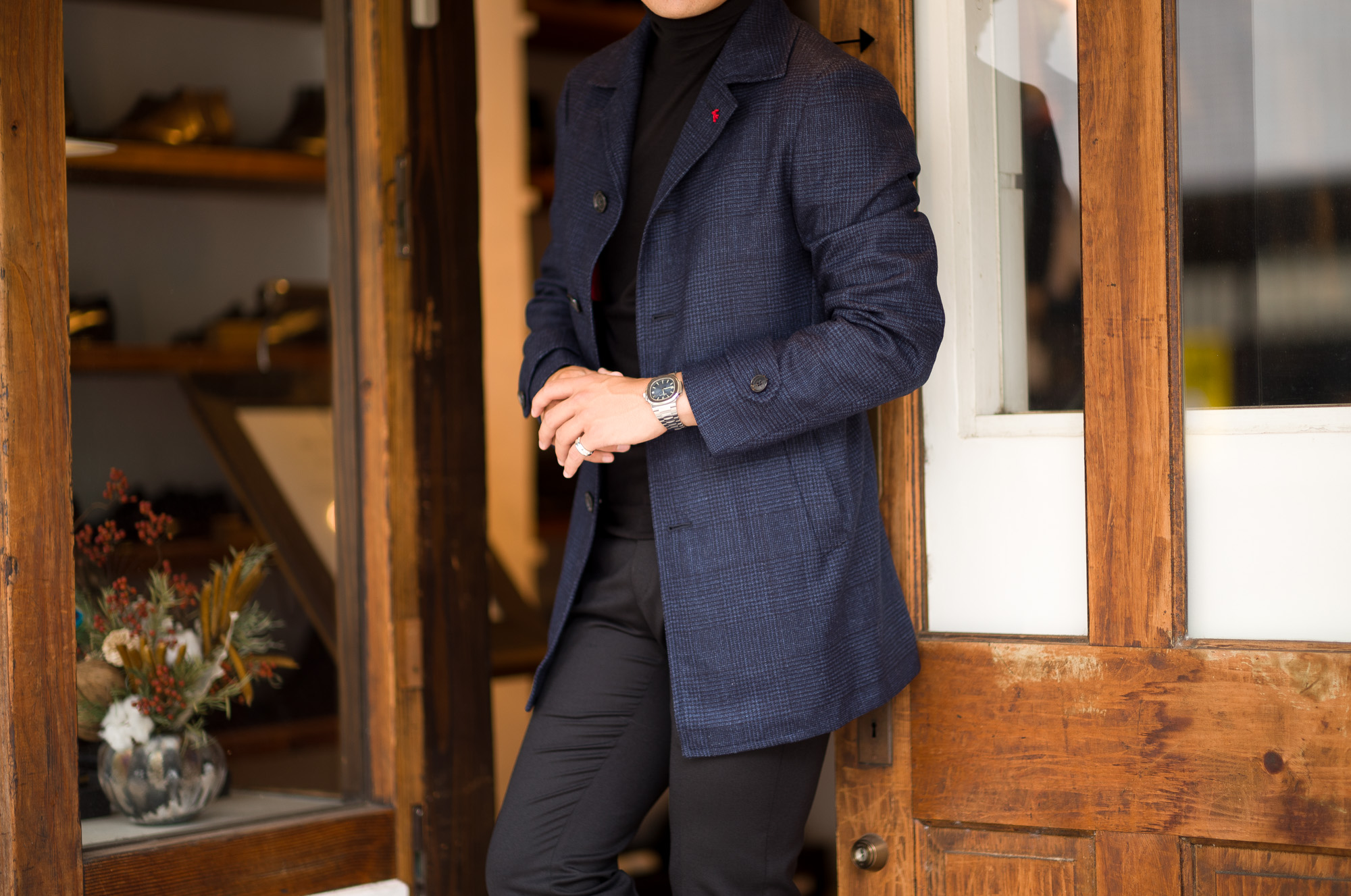 ISAIA(イザイア) CAPPOTTO(カポット) カシミヤ シルク カーコート NAVY(ネイビー) Made in italy (イタリア製) 2023【Special Model】愛知 名古屋 Alto e Diritto altoediritto アルトエデリット イザイア オーダー会 受注会