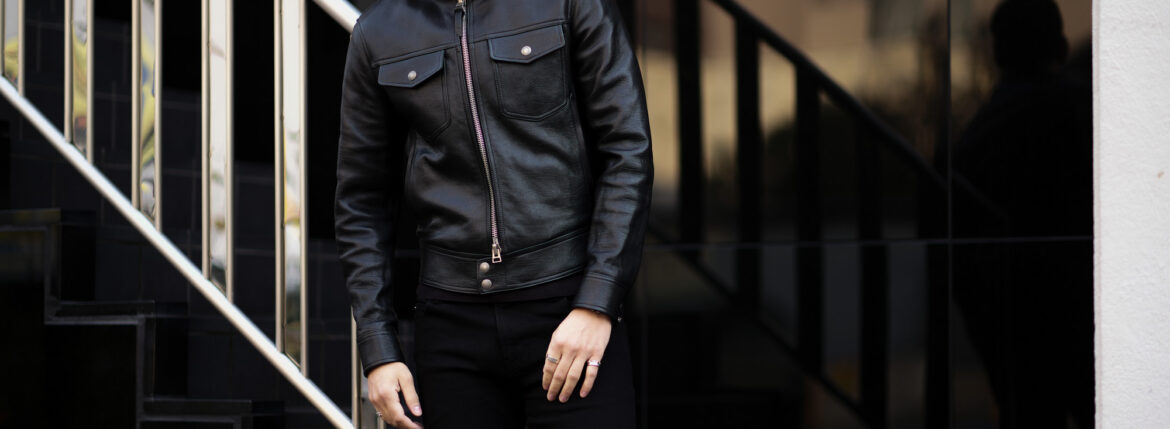 TOM FORD GLOSSY GRAIN BIKER BLOUSON 2022AW トムフォード レザージャケット ライダースジャケット シングルライダース 愛知 名古屋 Alto e Diritto altoediritto アルトエデリット BA459-TFL955