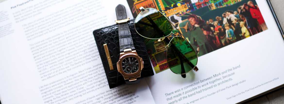 Georges de Patricia "Cloud Crocodile 18K GOLD" × PATEK PHILIPPE Nautilus "5712R" × FIXER "TOMBOY" GOLD x GREEN SMOKE ジョルジュドパトリシア クラウドクロコダイル 18Kゴールド パテックフィリップ ノーチラス フィクサー トムボーイ ゴールド グリーン サングラス カードケース 愛知 名古屋 Alto e Diritto altoediritto アルトエデリット