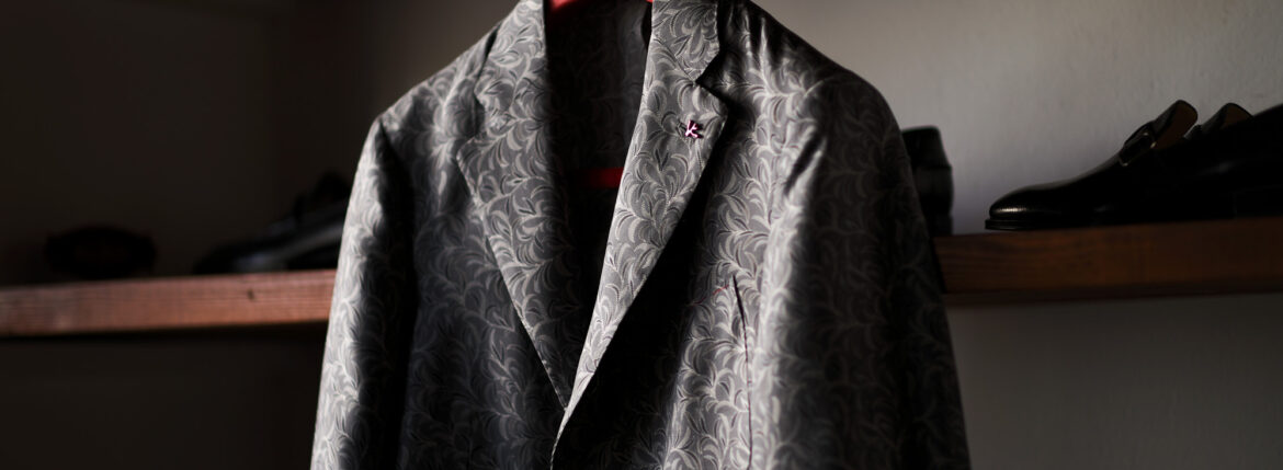 ISAIA (イザイア) POMPEI (ポンペイ) "100％ SILK" MADDER SILK (マダーシルク) ペイズリージャケット GRAY×BLACK (グレー×ブラック・970) Made in italy (イタリア製) 2023春夏新作 【入荷しました】【フリー分発売開始】 愛知 名古屋 Alto e Diritto altoediritto アルトエデリット