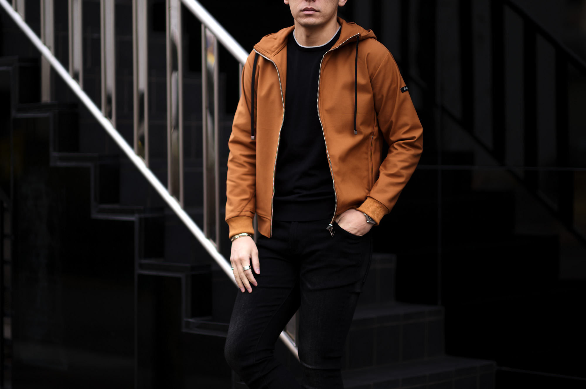 Volturno (ヴォルトゥルノ) Slim Fit ZIPup Parker スリムフィット ジップアップ パーカー DARK ORANGE (ダークオレンジ) 2023春夏 【ご予約受付中】 愛知 名古屋 Alto e Diritto altoediritto アルトエデリット セットアップ ジャージ