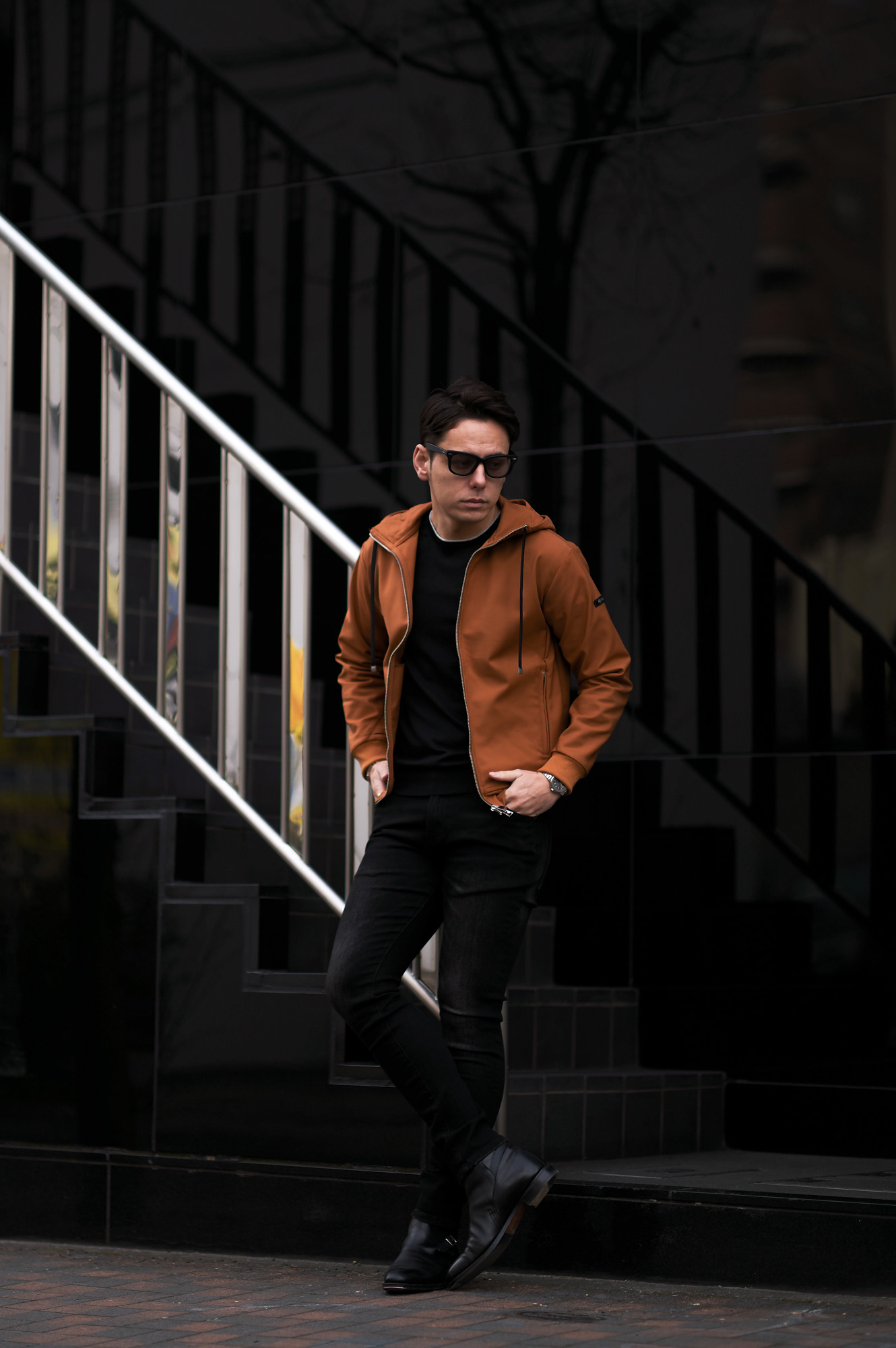 Volturno (ヴォルトゥルノ) Slim Fit ZIPup Parker スリムフィット ジップアップ パーカー DARK ORANGE (ダークオレンジ) 2023春夏 【ご予約受付中】 愛知 名古屋 Alto e Diritto altoediritto アルトエデリット セットアップ ジャージ