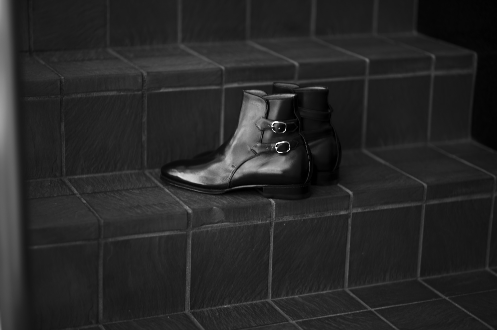 ENZO BONAFE(エンツォボナフェ) ART.3995 Double strap boot Du Puy Vitello デュプイ社ボックスカーフ ダブルストラップブーツ NERO (ブラック) made in italy (イタリア製) 2023 秋冬 【ご予約開始】愛知 名古屋 Alto e Diritto altoediritto アルトエデリット レザーブーツ ブーツ