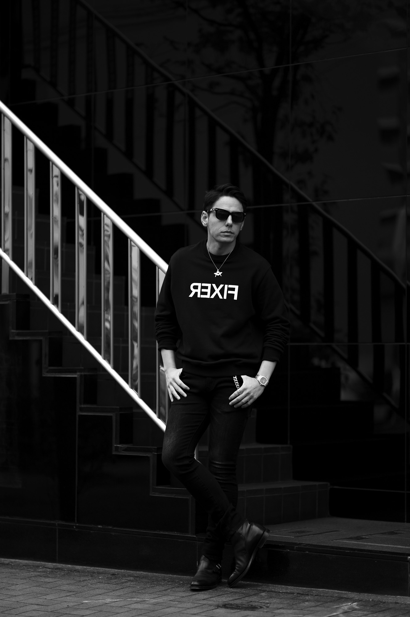 FIXER FSW-03 Sweat Crew Neck BLACK フィクサー エフエスダブル03 スウェット クルーネック ブラック 愛知 名古屋 Alto e Diritto altoediritto アルトエデリット