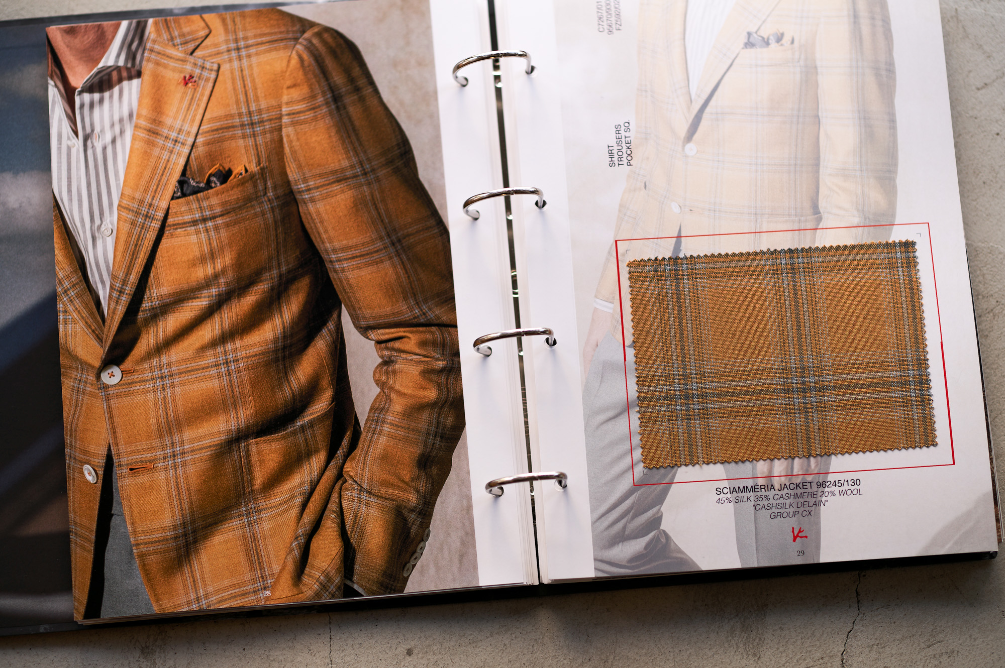 ISAIA "CASHMERE DELAIN" 45％SILK,35％CASHMERE,20％WOOL ORANGE × SAX 【2023SS LOOK BOOK】【MADE TO MEASURE】【2023春夏 オーダー会 2023.3.25(sat)～2023.3.26(sun)】 イザイア シルク カシミヤ ウール オレンジ サックス ジャケット 愛知 名古屋 Alto e Diritto altoediritto アルトエデリット ジャケット チェックジャケット