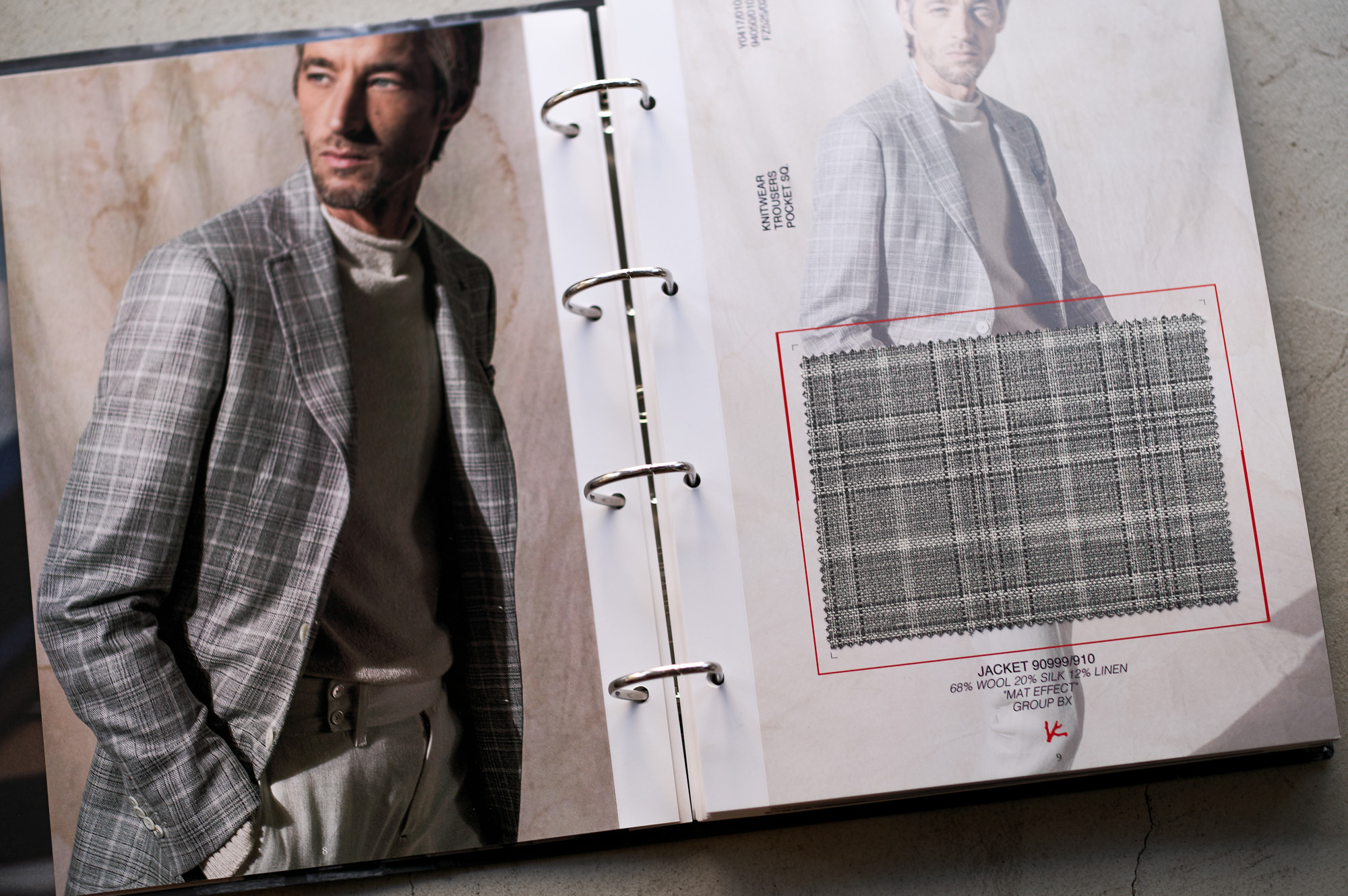 ISAIA "MAT EFFECT" 68％WOOL,20％SILK,12％LINEN GRAY × WHITE 【2023SS LOOK BOOK】【MADE TO MEASURE】【2023春夏 オーダー会 2023.3.25(sat)～2023.3.26(sun)】イザイア ウールシルクリネン ホワイト グレー ジャケット 愛知 名古屋 Alto e Diritto altoediritto アルトエデリット ジャケット チェックジャケット