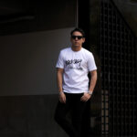 ISAMU KATAYAMA BACKLASH × Alto e Diritto (イサムカタヤマ バックラッシュ × アルト エ デリット) Crew Neck T-shirt ロゴプリントTシャツ WHITE (ホワイト) MADE IN JAPAN (日本製) 2023 alto e diritto altoediritto アルトエデリット 愛知 名古屋