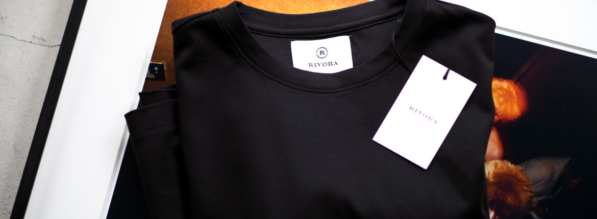 RIVORA (リヴォラ) Extra Fine Cotton T-Shirts エクストラファインコットン Tシャツ BLACK (ブラック・010) MADE IN JAPAN (日本製) 2023春夏新作 愛知 名古屋 Alto e Diritto altoediritto アルトエデリット