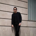 RIVORA × LEON × Alto e Diritto (リヴォラ × レオン × アルトエデリット) Cotton Paper Line Cardigan トリプルコラボ コットン ペーパー ライン カーディガン BLACK (ブラック・010) MADE IN JAPAN (日本製) 2023春夏新作【Special Model】【Triple Collaboration】のイメージ