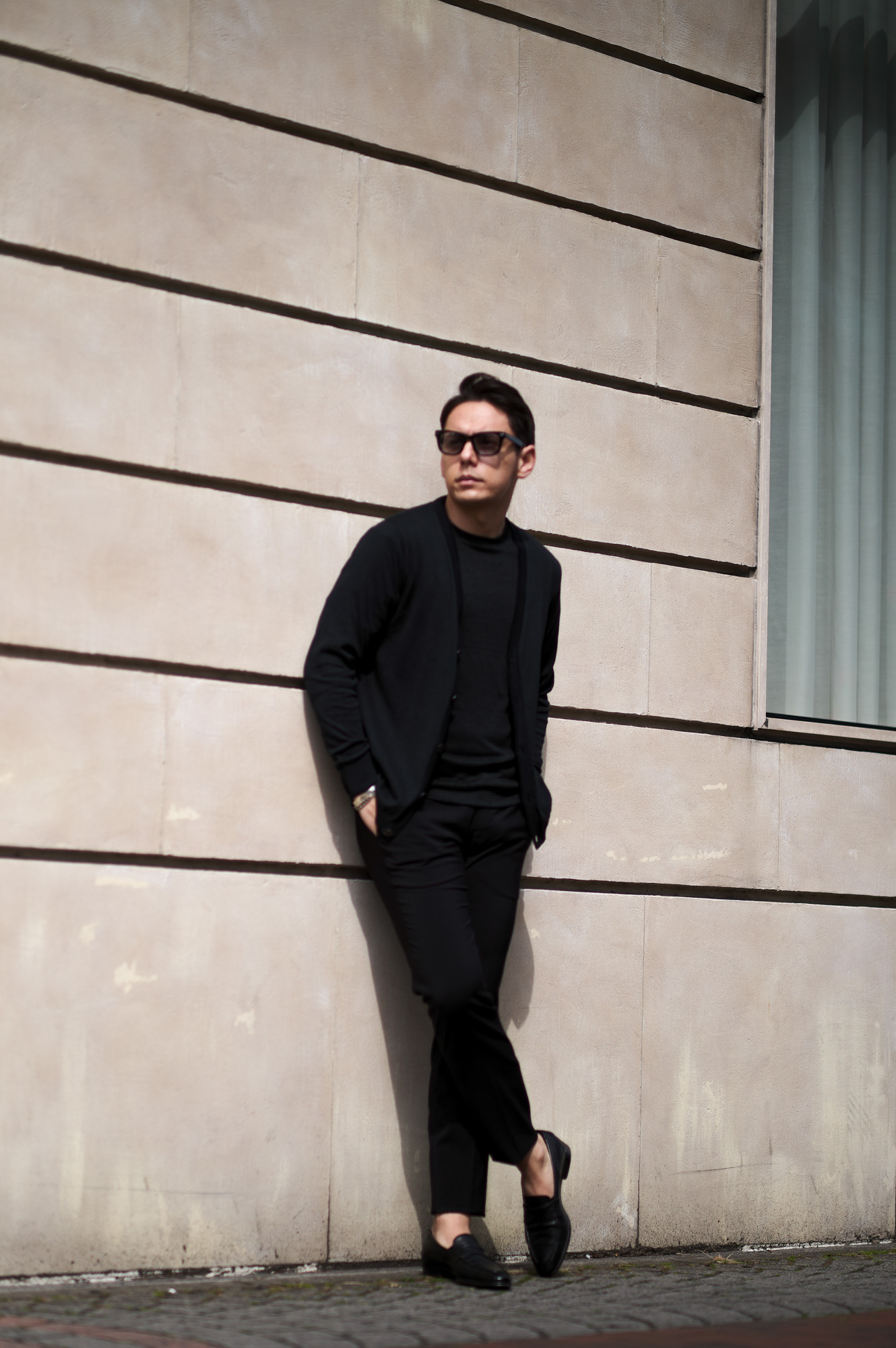 RIVORA × LEON × Alto e Diritto (リヴォラ × レオン × アルトエデリット) Cotton Paper Line Cardigan トリプルコラボ コットン ペーパー ライン カーディガン BLACK (ブラック・010) MADE IN JAPAN (日本製) 2023春夏新作 【発売開始】【Special Model】【Triple Collaboration】愛知 名古屋 Alto e Diritto altoediritto アルトエデリット