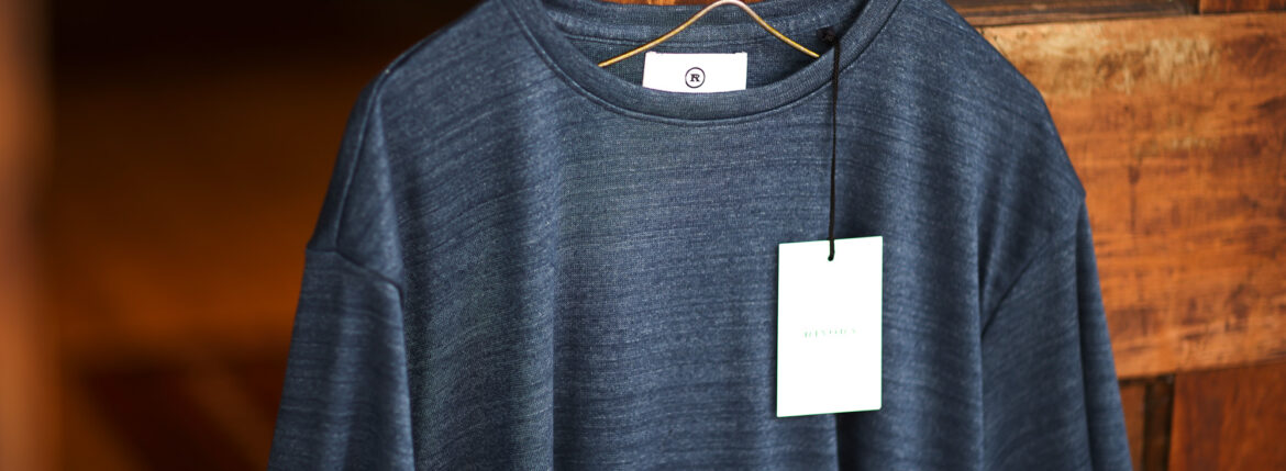 RIVORA (リヴォラ) Vintage Linen Layered T-Shirts ヴィンテージ リネン レイヤード Tシャツ INDIGO (インディゴ・051) MADE IN JAPAN (日本製) 2023 春夏新作 【入荷しました】【フリー分発売開始】愛知 名古屋 Alto e Diritto altoediritto アルトエデリット