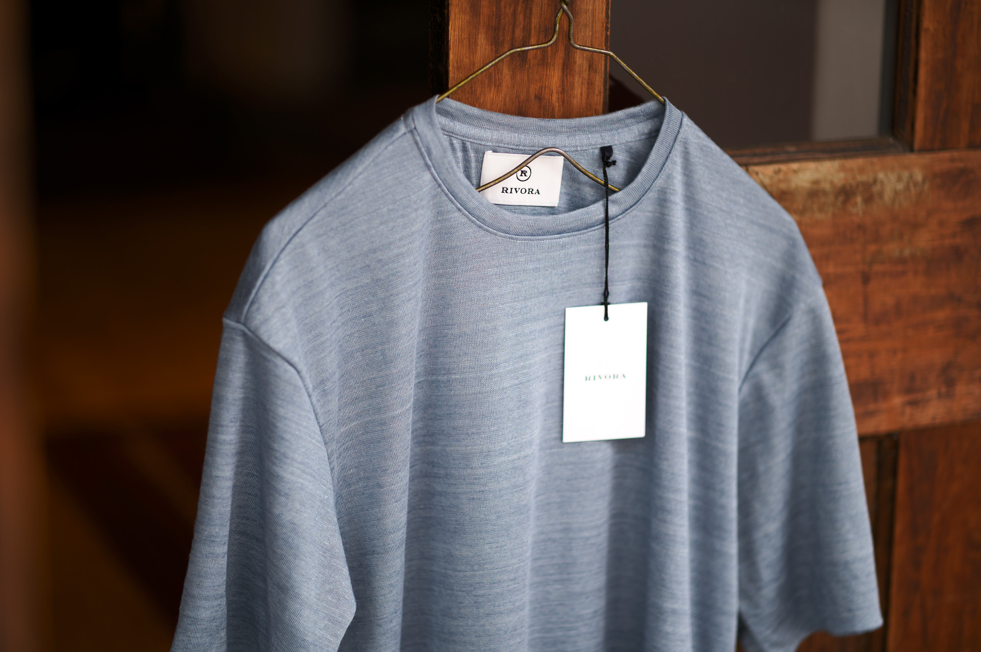 RIVORA (リヴォラ) Vintage Linen Layered T-Shirts ヴィンテージ リネン レイヤード Tシャツ L BLUE (ライトブルー・050) MADE IN JAPAN (日本製) 2023 春夏新作  【入荷しました】【フリー分発売開始】愛知 名古屋 Alto e Diritto altoediritto アルトエデリット