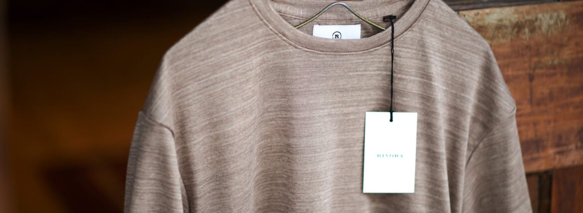 RIVORA (リヴォラ) Vintage Linen Layered T-Shirts ヴィンテージ リネン レイヤード Tシャツ TAUPE (トープ・081) MADE IN JAPAN (日本製) 2023 春夏新作 【入荷しました】【フリー分発売開始】愛知 名古屋 Alto e Diritto altoediritto アルトエデリット