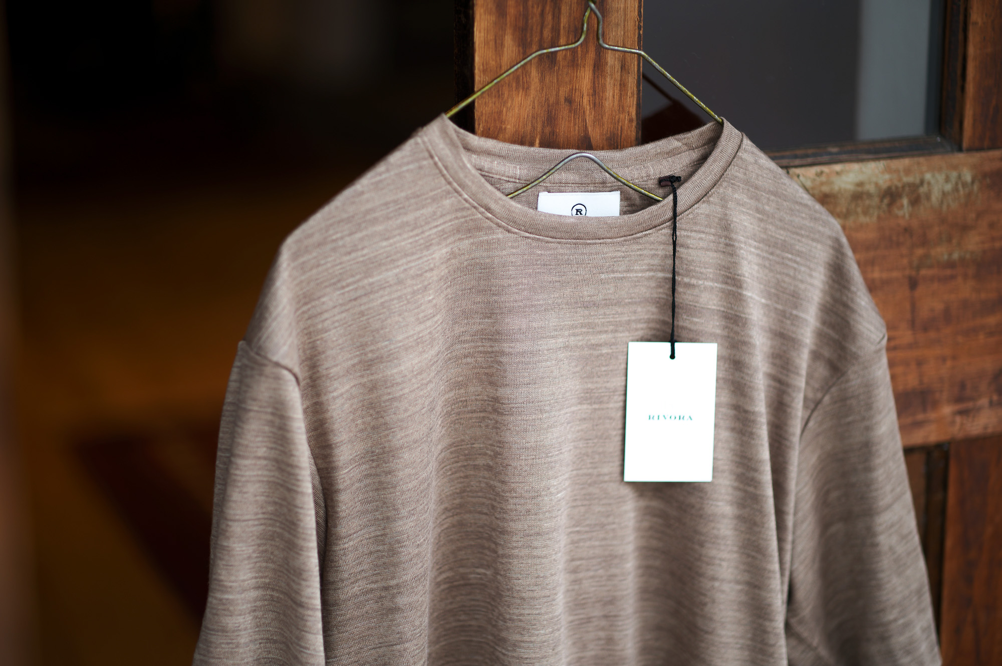 RIVORA (リヴォラ) Vintage Linen Layered T-Shirts ヴィンテージ リネン レイヤード Tシャツ TAUPE (トープ・081) MADE IN JAPAN (日本製) 2023 春夏新作  【入荷しました】【フリー分発売開始】愛知 名古屋 Alto e Diritto altoediritto アルトエデリット