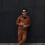 Volturno (ヴォルトゥルノ) Slim Fit ZIPup Parker スリムフィット ジップアップ パーカー DARK ORANGE (ダークオレンジ) 2023春夏 【ご予約受付中】 愛知 名古屋 Alto e Diritto altoediritto アルトエデリット セットアップ ジャージ