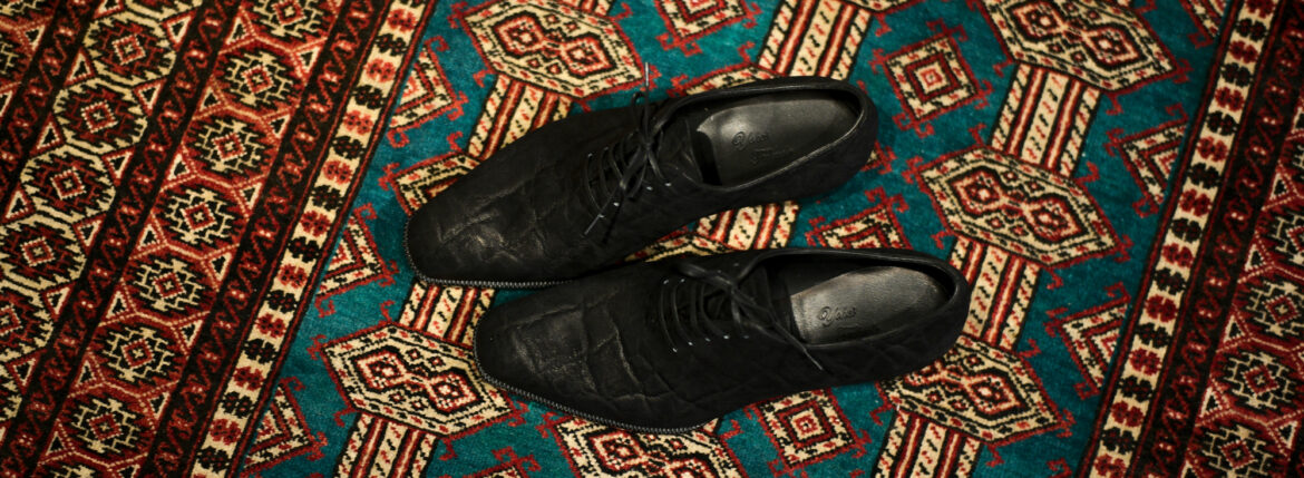 Yohei Fukuda MTO Whole Cut Oxford Elephant Leather Black 2023 ヨウヘイフクダ フォールカットシューズ エレファントレザー 象革 ゾウ革 ブラック 愛知 名古屋 Alto e Diritto altoediritto アルトエデリット ビスポーク エムティーオー フルオーダー