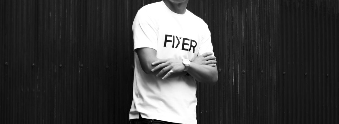 FIXER "FTS-02" Print Crew Neck T-shirt WHITE 【Special Model】【東京限定】フィクサー プリントTシャツ ホワイト ブラックロゴ 愛知 名古屋 Alto e Diritto altoediritto アルトエデリット