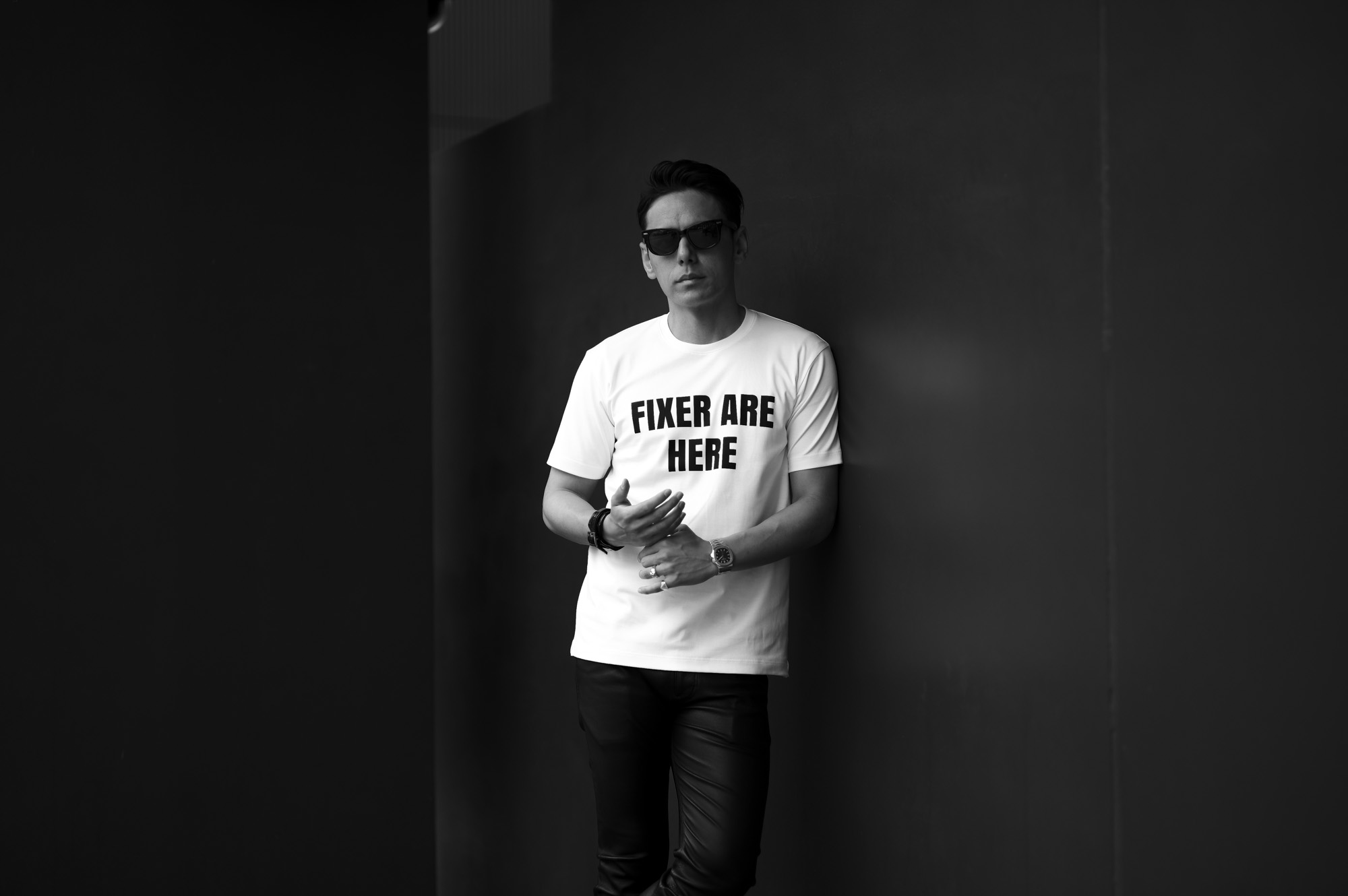 FIXER "FTS-05" "FIXER ARE HERE" WHITE フィクサー Tシャツ ホワイト フィクサーはここにいる YOU ARE HERE あなたはここにいる 愛知 名古屋 Alto e Diritto altoediritto アルトエデリット