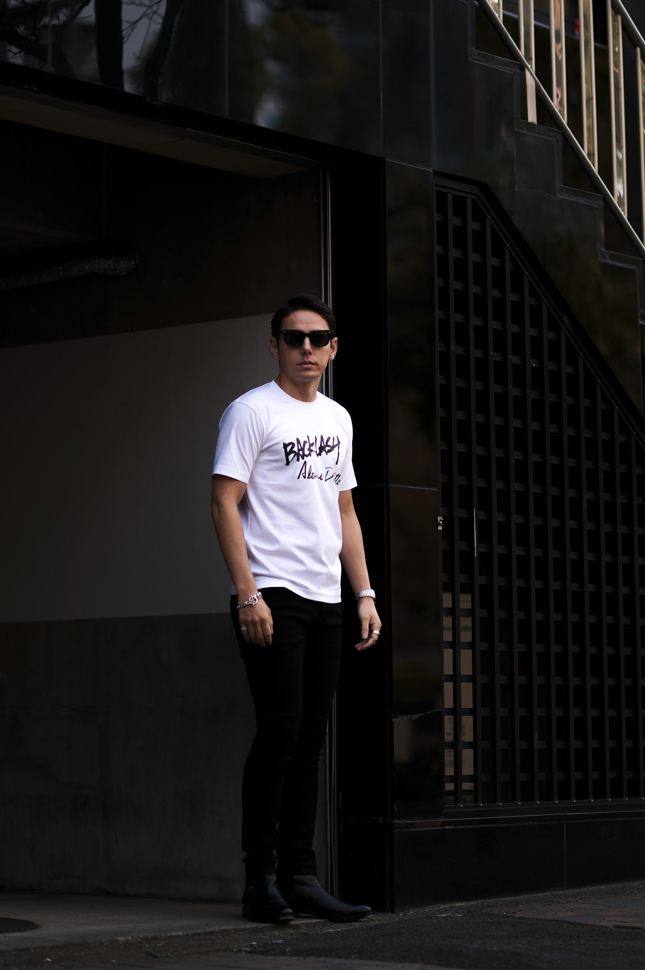 ISAMU KATAYAMA BACKLASH × Alto e Diritto (イサムカタヤマ バックラッシュ × アルト エ デリット) Crew Neck T-shirt ロゴプリントTシャツ WHITE (ホワイト) MADE IN JAPAN (日本製) 2023 alto e diritto altoediritto アルトエデリット 愛知 名古屋